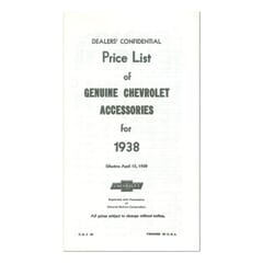(1938) Accessory List and Price Schedule