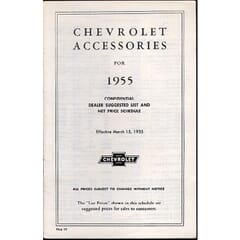 (1955) Accessory List and Price Schedule