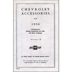 (1956) Accessory List and Price Schedule