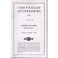 (1959) Accessory List and Price Schedule