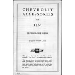 (1961) Accessory List and Price Schedule