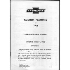 (1962) Accessory List and Price Schedule
