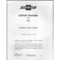 (1963) Accessory List and Price Schedule