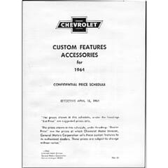 (1964) Accessory List and Price Schedule