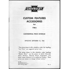 (1965) Accessory List and Price Schedule