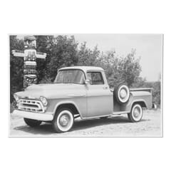 (1957) Truck Photo - Longbed Pickup with Spare