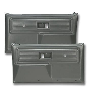 1977-80) Door Panels - Repo - Front w/o Power Windows - Gray