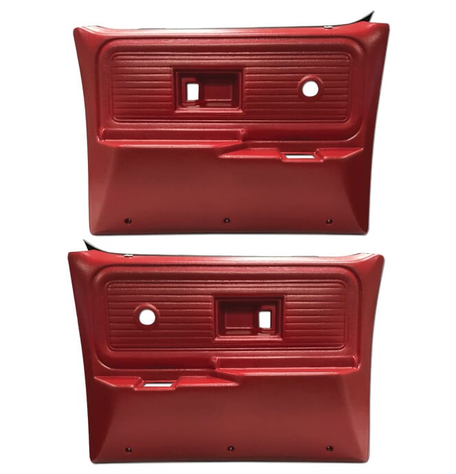 1977-80) Door Panels - Repo - Rear w/o Power Windows - Red