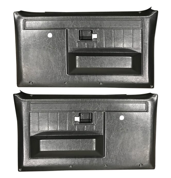1981-87) Door Panels - Repo - Front w/o Power Windows - Black