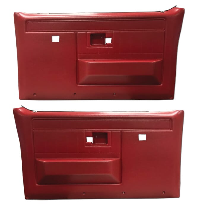 1981-87) Door Panels - Rpmnt - Front with Power Windows - Red