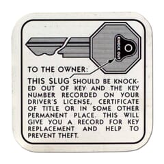 (1947-54) Glove Box Key Decal