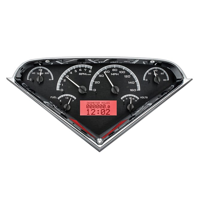 1955-59) VHX Speedo and Gauge Kit - Silver Alloy w/White Display