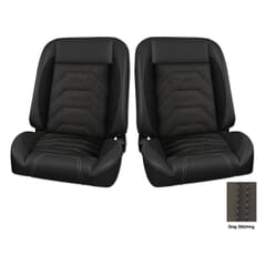 (1947-98) Pro-Classic Low Back Bucket Seat - Sport-S - Black - pr
