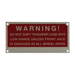 (1955-59) Napco Metal Dash Plate Warning