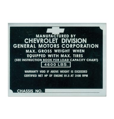 RIMORCHIO VIN ID Targa Dati Pre-Incisa Etichetta Modello - Foto 3