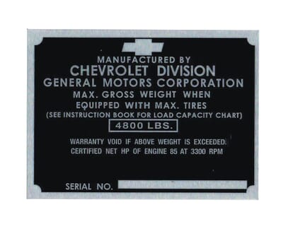 CUSTOM ENGRAVED Serial Number Data Plate ID Tag Farm Equipment Trailer New USA E - Foto 2