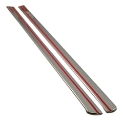 (1939-40) Stainless Hood Strips w/Red Stripes - Pair