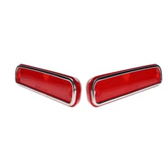 (1973-80) Side Marker Lamp-Front-DLX Stainless Trim-Red pr.