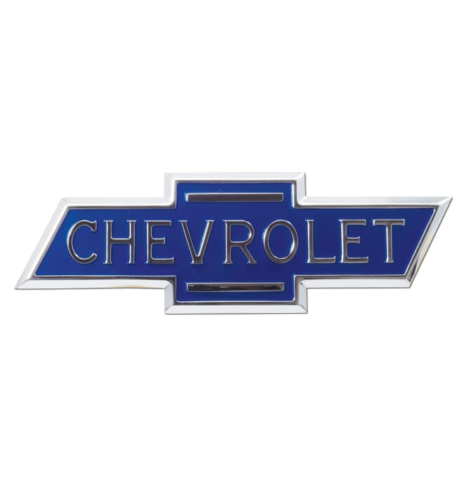 Chevy Chrome & Black Metal Wire Wheel Chip Emblems, Size