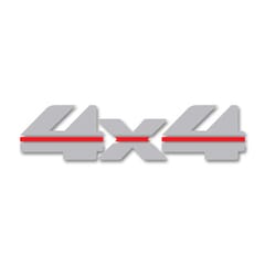(1988-98) Bedside Decal-4x4-Red/Light Gray