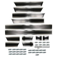 (1969-72) Lower Body Side Molding Kit-Shortbed-Black