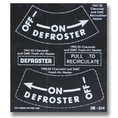 (1947-54) Defroster Instruction Decal
