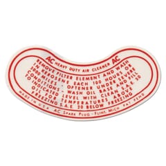 (1955-60) Air Cleaner Decal-Oil Bath Type 6 Cyl.