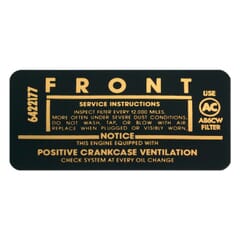 (1963-67) Air Cleaner Decal-V8 2V