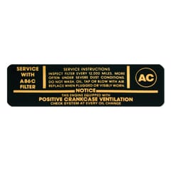 (1963-67) Air Cleaner Decal-V8 4V