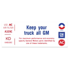 (1972-75) Air Cleaner Decal-All