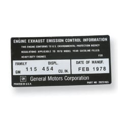 (1978) Emission Decal-454-CID