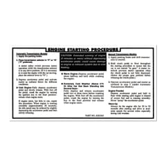(1971-72) Engine Starting Procedure Decal