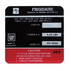 (1966) Frigidaire A/C Comp Decal