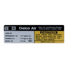 (1978) A/C Compressor Decal-Delco
