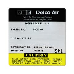 (1979) A/C Compressor Decal-Delco-Type 2
