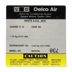 (1981) A/C Compressor Decal-Delco