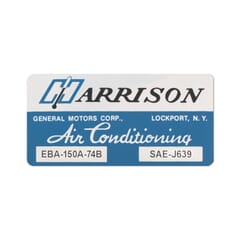 (1974-75) Heater and A/C Box Decal-Harrison