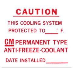(1960-75) Antifreeze Decal