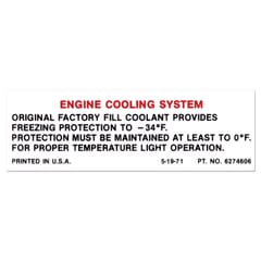 (1971-72) Cooling System Decal