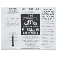 (1961-69) Kleerview Washer Bottle Decal