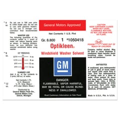 (1960-69) Optikleen Washer Bottle Decal