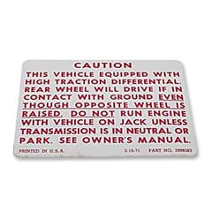 (1971-78) Positraction Warning Decal