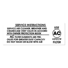 (1968-69) Air Cleaner Service Decal-396/375