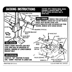 (1967-68) Conv. Jacking Instruction-Regular Tire