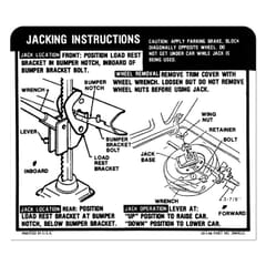 (1969) SS Coupe/Conv. Jacking Instruction-Regular Tire