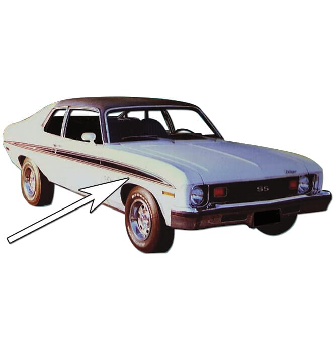 1973) Nova Super Sport Stripe Kit-Black