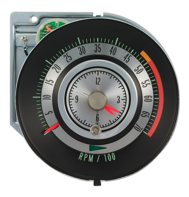 1968) Tic-Toc-Tachometer-w/5000 rpm Redline