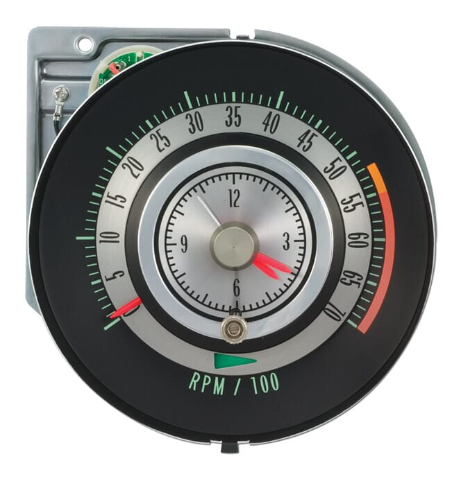 1968) Tic-Toc-Tachometer-w/5500 rpm Redline