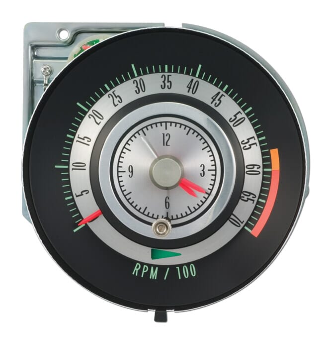 1968) Tic-Toc-Tachometer-w/6000 rpm Redline