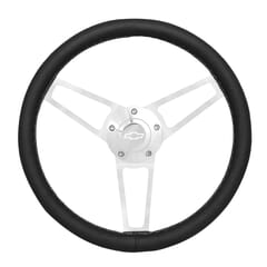 (1960-69) Steering Wheel-Black Italian Sky Vinyl -Polished Kit